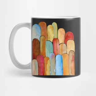 Gorgeous Red Blue Gold Brown Orange Watercolor Design Mug